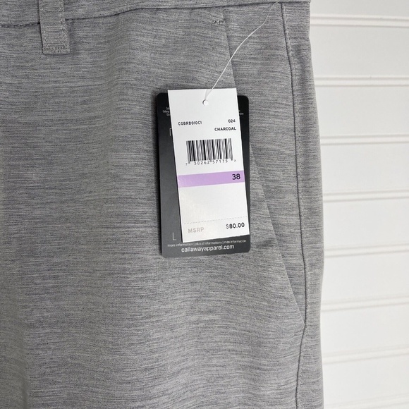 NEW Callaway Opti-Dri Golf Shorts Stretch Fabric UPF 50 Mens Sz 38 Charcoal Gray - Picture 2 of 10